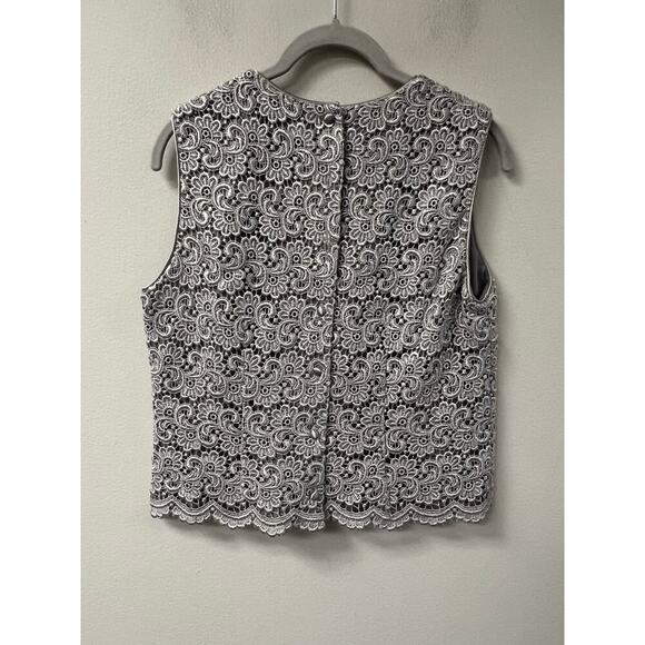 Talbots Silver Tan Sleeveless Shell Sz 6 - Picture 2 of 3